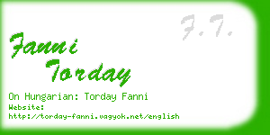 fanni torday business card